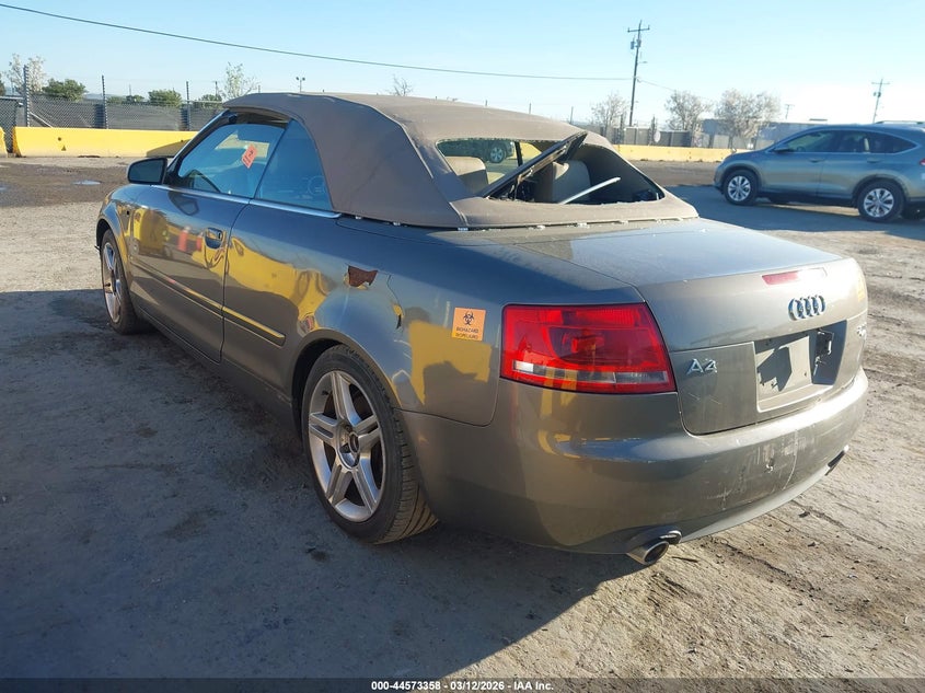 2007 Audi A4 VIN WAUDF48H47K034729 IAAI salvage auction — THEFT, Salvage (California), sold $175 on 2026-07-16 (photo 3)