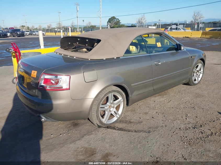 2007 Audi A4 VIN WAUDF48H47K034729 IAAI salvage auction — THEFT, Salvage (California), sold $175 on 2026-07-16 (photo 4)