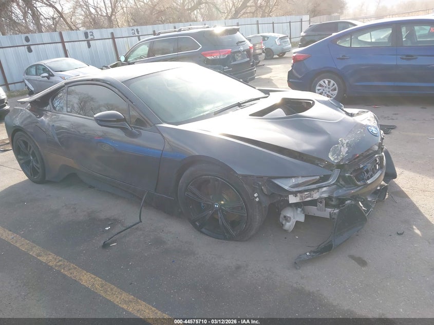 2014 BMW I8 VIN WBY2Z2C53EVX64242 IAAI salvage auction — FRONT & REAR, Salvage Title, sold $10,875 on 2026-08-13 (photo 1)