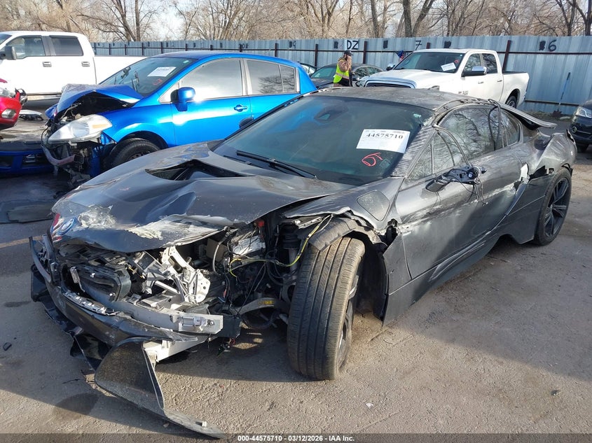 2014 BMW I8 VIN WBY2Z2C53EVX64242 IAAI salvage auction — FRONT & REAR, Salvage Title, sold $10,875 on 2026-08-13 (photo 2)