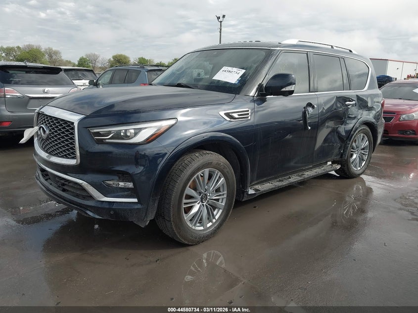 2023 Infiniti Qx80 VIN JN8AZ2AD8P9875151 IAAI salvage auction — ROLLOVER, Original (Texas), sold $12,900 on 2026-09-15 (photo 2)