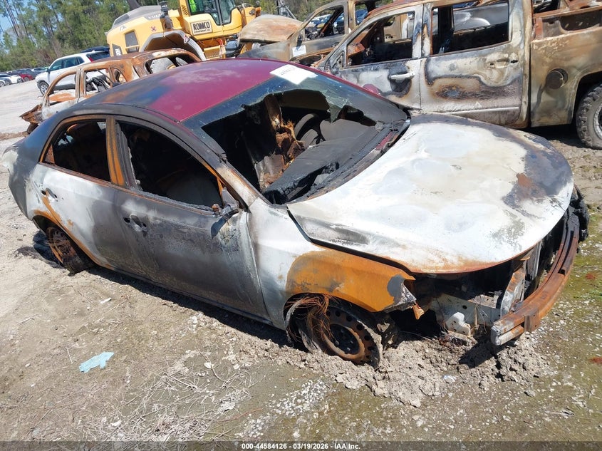 2011 Kia Forte VIN KNAFU4A24B5354581 IAAI salvage auction — TOTAL BURN, Certificate Of Destruction (Louisiana), sold $100 on 2026-07-31 (photo 1)