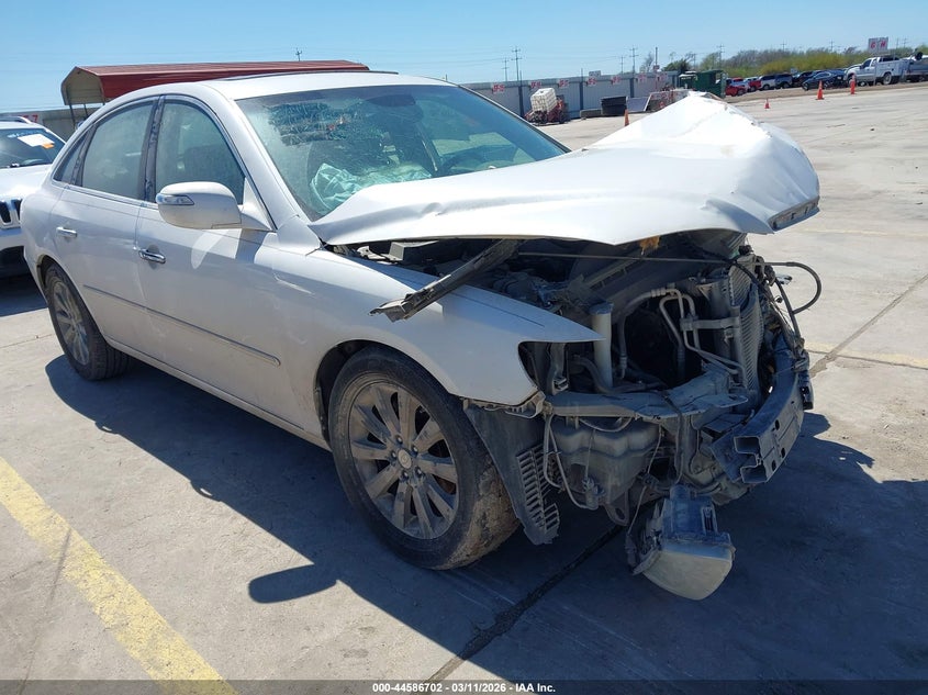 2009 Hyundai Azera VIN KMHFC46F59A392433 IAAI salvage auction — FRONT END, Salvage (Texas), sold $200 on 2026-07-29 (photo 1)