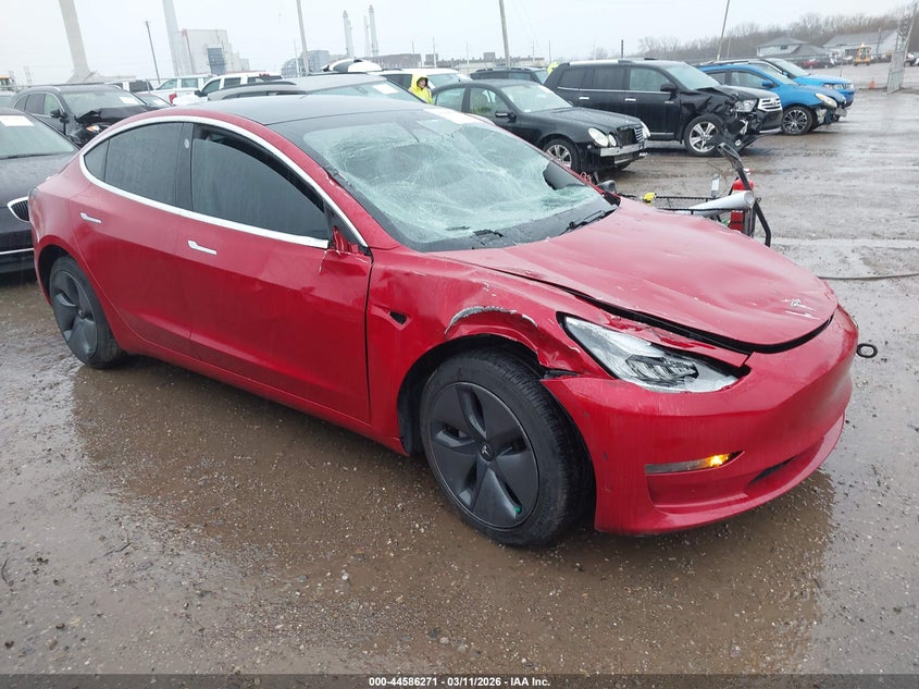 2020 Tesla Model 3 VIN 5YJ3E1EB1LF600384 IAAI salvage auction — FRONT END, Salvage (Indiana), sold $4,250 on 2026-07-08 (photo 1)