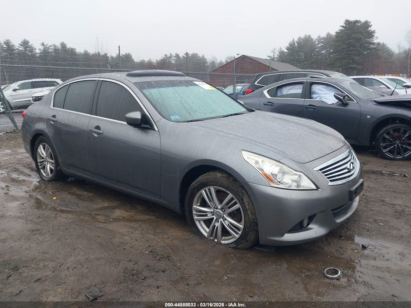 2010 Infiniti G VIN JN1CV6AR8AM451074 IAAI salvage auction — LEFT FRONT, Salvage (Massachusetts), sold $425 on 2026-07-10 (photo 1)