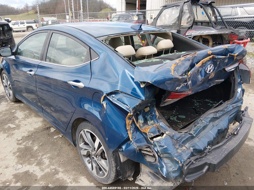 2016 Hyundai Elantra VIN KMHDH4AE1GU597377 IAAI salvage auction — REAR END, Salvage Title, sold $25 on 2026-07-23 (photo 3)