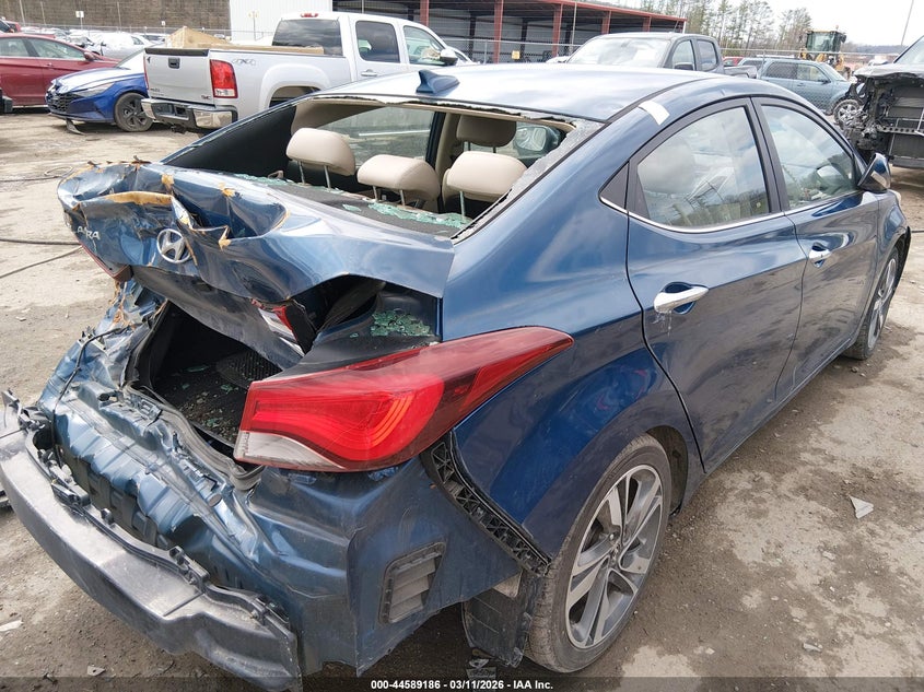 2016 Hyundai Elantra VIN KMHDH4AE1GU597377 IAAI salvage auction — REAR END, Salvage Title, sold $25 on 2026-07-23 (photo 4)