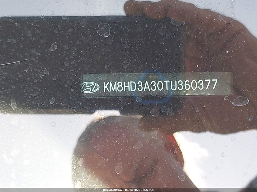 2026 Hyundai Kona VIN KM8HD3A30TU360377 IAAI salvage auction — FRONT END, Salvage Title, sold $10,950 on 2026-07-07 (photo 9)
