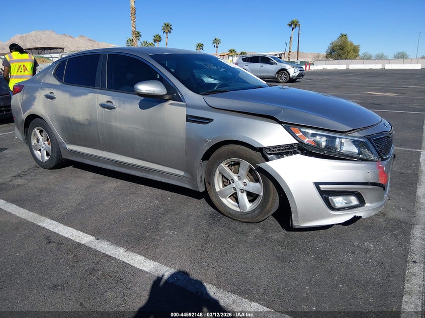 2014 Kia Optima VIN KNAGM4A78E5475666 IAAI salvage auction — FRONT END, Salvage Title, sold $25 on 2026-08-02 (photo 1)