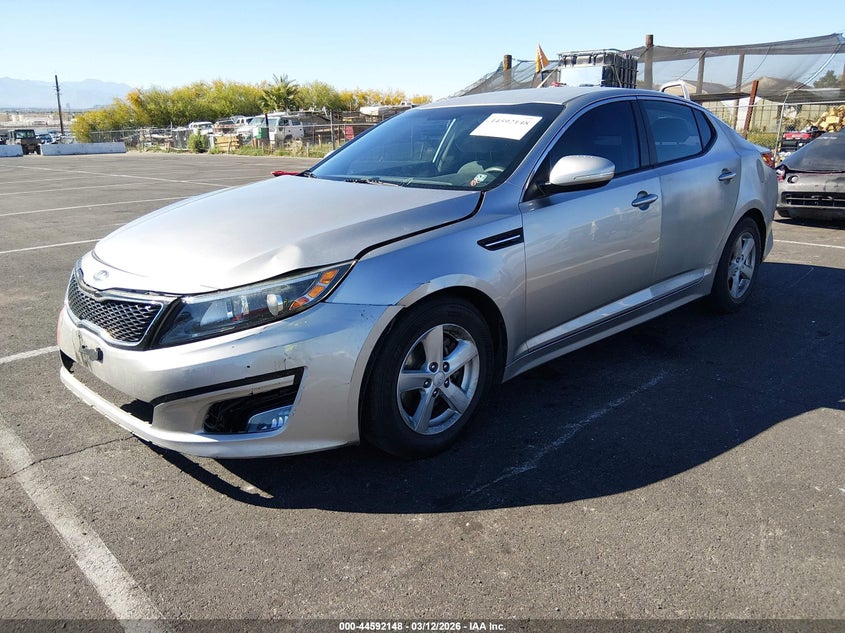 2014 Kia Optima VIN KNAGM4A78E5475666 IAAI salvage auction — FRONT END, Salvage Title, sold $25 on 2026-08-02 (photo 2)