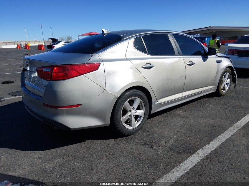 2014 Kia Optima VIN KNAGM4A78E5475666 IAAI salvage auction — FRONT END, Salvage Title, sold $25 on 2026-08-02 (photo 4)