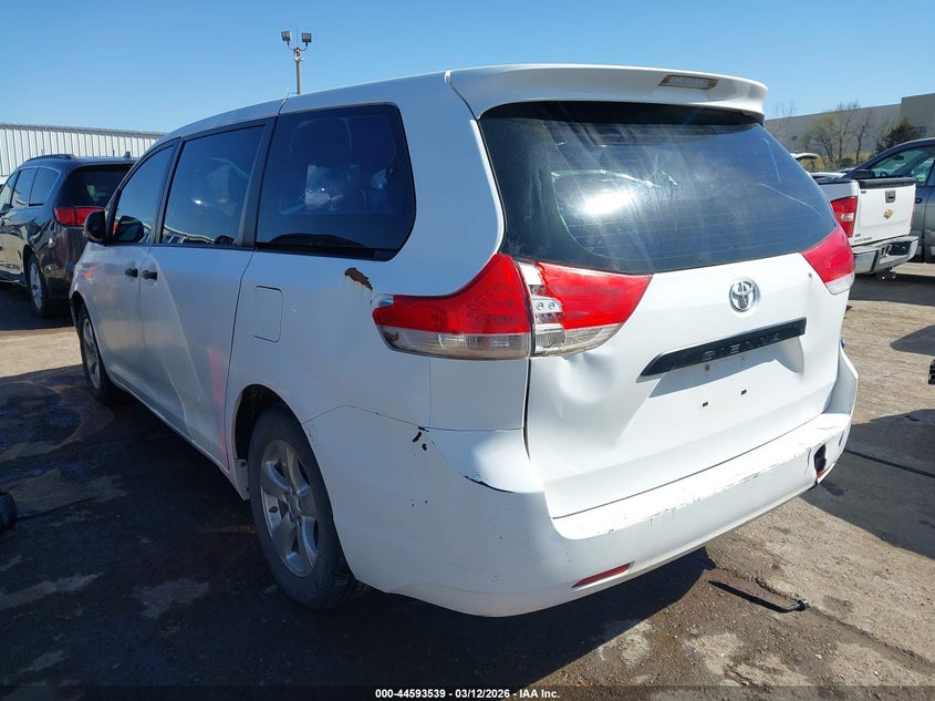 2013 Toyota Sienna VIN 5TDZK3DCXDS373329 IAAI salvage auction — FRONT END, Salvage Title, sold $1,100 on 2026-07-08 (photo 3)