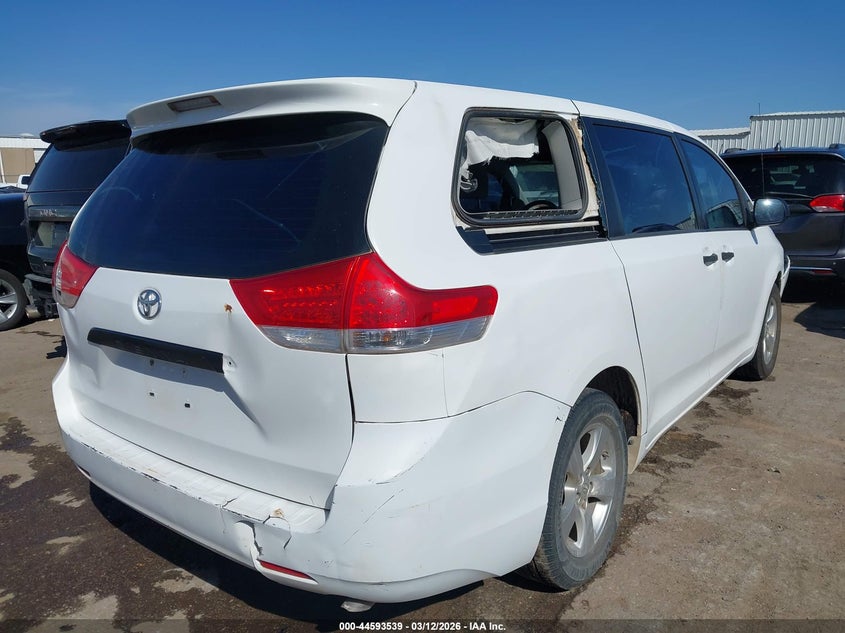 2013 Toyota Sienna VIN 5TDZK3DCXDS373329 IAAI salvage auction — FRONT END, Salvage Title, sold $1,100 on 2026-07-08 (photo 4)