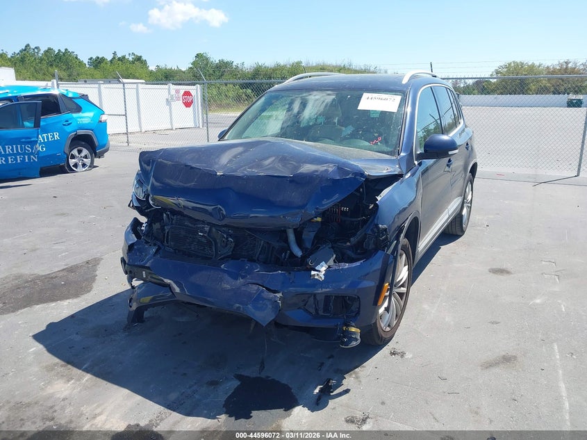 2015 Volkswagen Tiguan VIN WVGAV7AX6FW501096 IAAI salvage auction — FRONT END, Rebuildable (Florida), sold $825 on 2026-07-06 (photo 2)