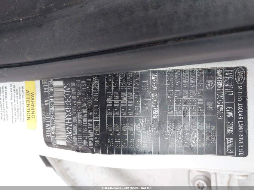 2018 Land rover Discovery sport VIN SALCR2RX3JH742029 IAAI salvage auction — RIGHT SIDE, Salvage (Nebraska), sold $2,100 on 2026-07-09 (photo 9)