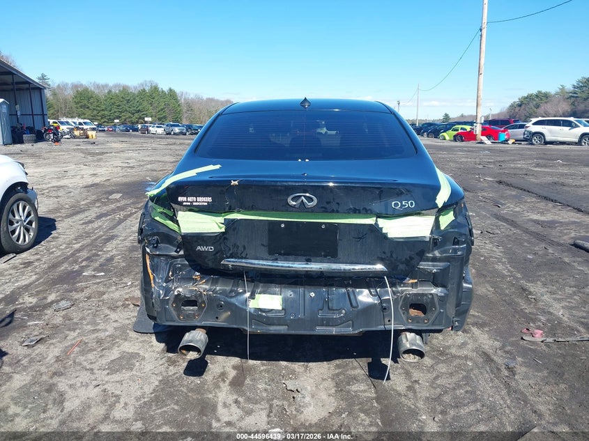 2017 Infiniti Q50 VIN JN1CV7AR6HM680949 IAAI salvage auction — REAR END, Salvage Title, sold $25 on 2026-07-28 (photo 6)