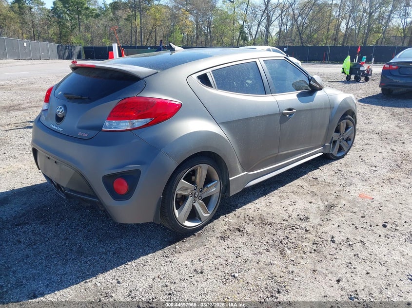 2015 Hyundai Veloster VIN KMHTC6AE4FU243079 IAAI salvage auction — RIGHT SIDE, Salvage Title, sold $1,300 on 2026-07-08 (photo 4)