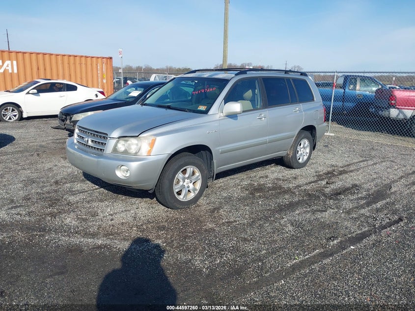 2002 Toyota Highlander VIN JTEHF21AX20086694 IAAI salvage auction — NORMAL WEAR, Clear (Montana), sold $800 on 2026-07-13 (photo 2)