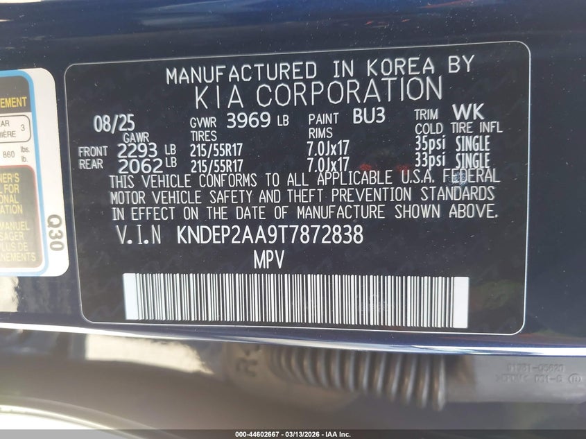 2026 Kia Seltos VIN KNDEP2AA9T7872838 IAAI salvage auction — REAR END, Salvage Title, sold $8,600 on 2026-07-10 (photo 9)