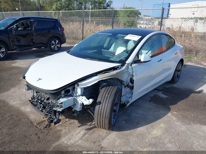 2022 Tesla Model 3 VIN 5YJ3E1EA7NF243898 IAAI salvage auction — FRONT END, Salvage Title, sold $12,000 on 2026-07-15 (photo 2)