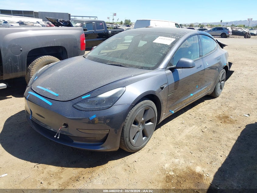 2023 Tesla Model 3 VIN 5YJ3E1EA1PF403809 IAAI salvage auction — REAR END, Salvage Title, sold $25 on 2026-07-21 (photo 2)