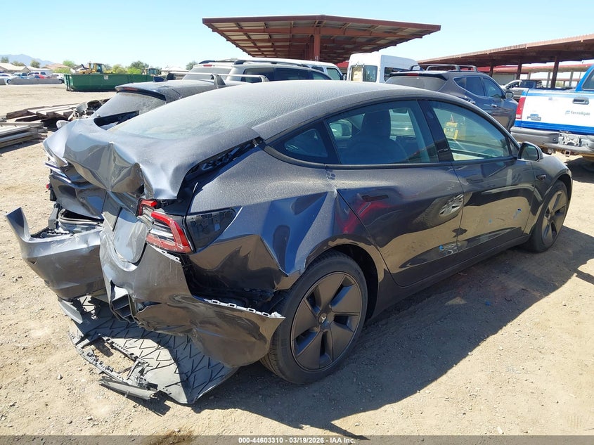 2023 Tesla Model 3 VIN 5YJ3E1EA1PF403809 IAAI salvage auction — REAR END, Salvage Title, sold $25 on 2026-07-21 (photo 4)