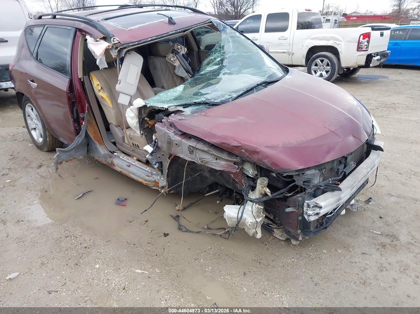 2005 Nissan Murano VIN JN8AZ08W35W410920 IAAI salvage auction — ROLLOVER, Salvage (Illinois), sold $250 on 2026-07-07 (photo 1)
