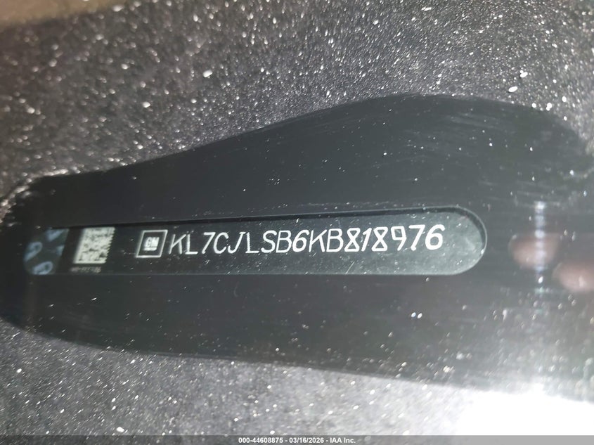 2019 Chevrolet Trax VIN KL7CJLSB6KB818976 IAAI salvage auction — FRONT END, Salvage Title, sold $775 on 2026-07-07 (photo 9)
