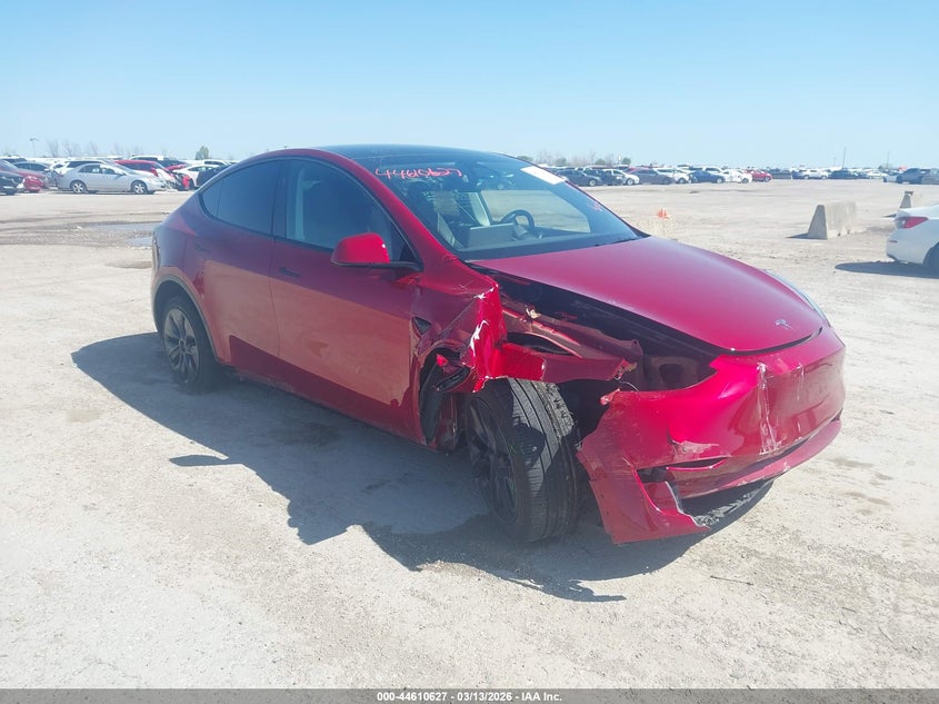 2025 Tesla Model y VIN 7SAYGDED4SA357963 IAAI salvage auction — FRONT END, Salvage Title, sold $16,250 on 2026-07-16 (photo 1)