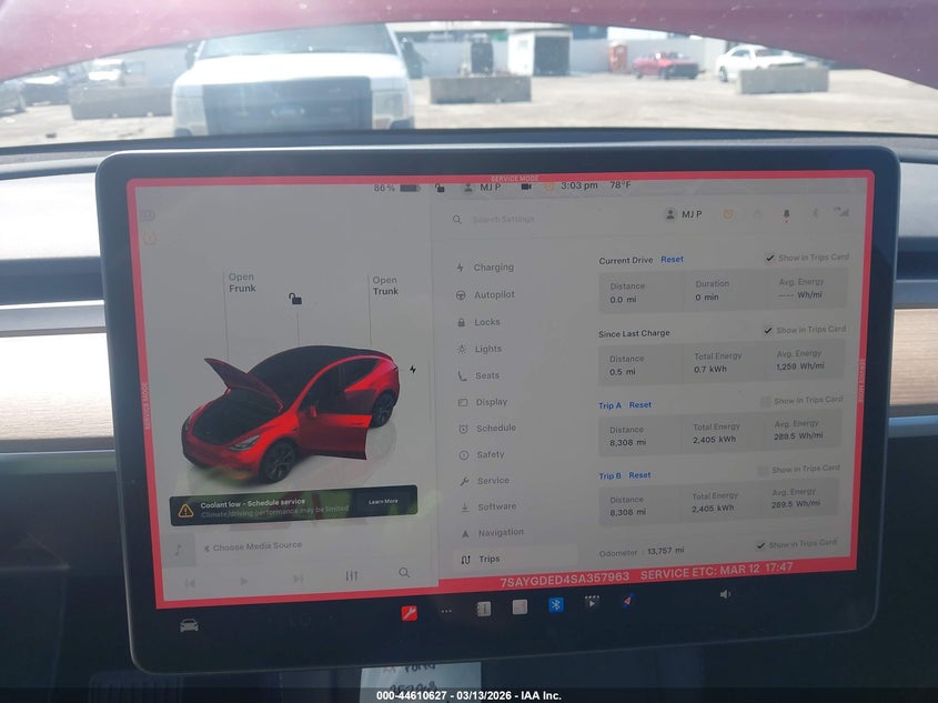 2025 Tesla Model y VIN 7SAYGDED4SA357963 IAAI salvage auction — FRONT END, Salvage Title, sold $16,250 on 2026-07-16 (photo 7)
