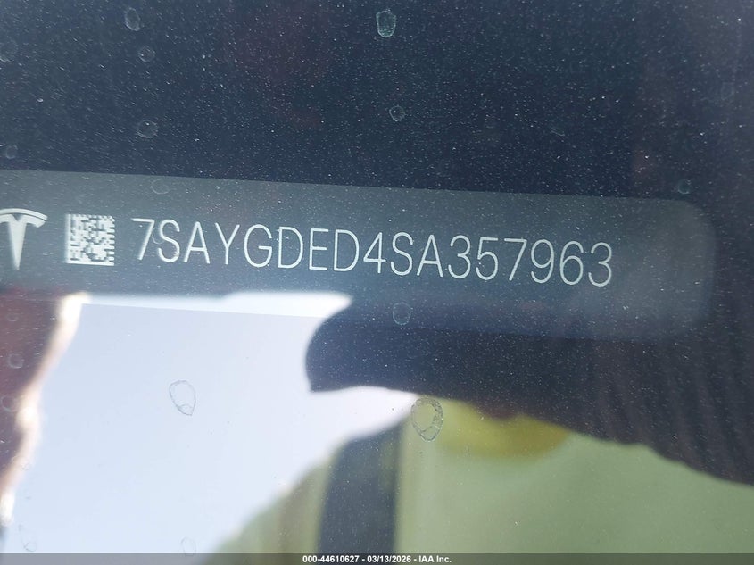 2025 Tesla Model y VIN 7SAYGDED4SA357963 IAAI salvage auction — FRONT END, Salvage Title, sold $16,250 on 2026-07-16 (photo 9)