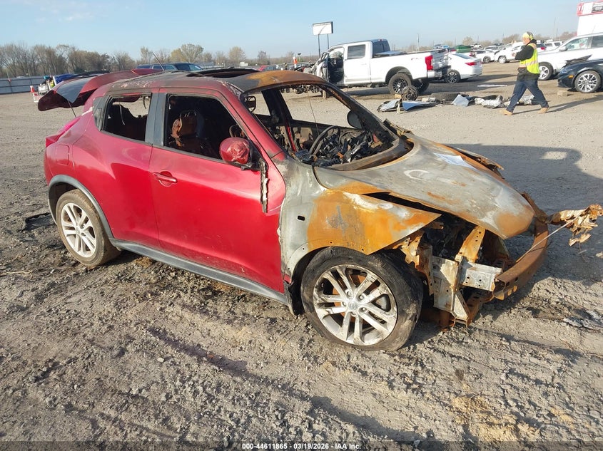2012 Nissan Juke VIN JN8AF5MV4CT125015 IAAI salvage auction — ENGINE BURN, Salvage Title, sold $75 on 2026-07-08 (photo 1)