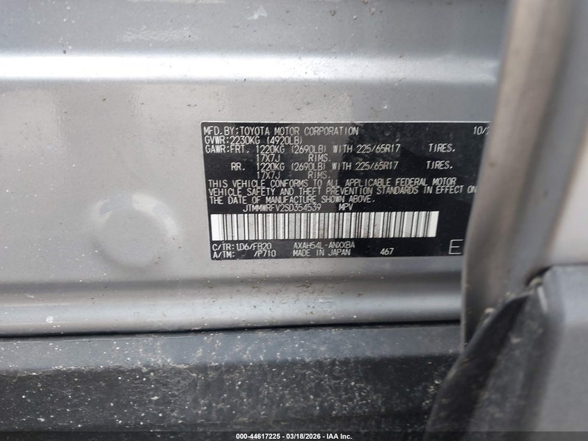 2025 Toyota Rav 4 VIN JTMMWRFV2SD354539 IAAI salvage auction — FRONT END, Salvage Title, sold $8,825 on 2026-07-28 (photo 9)