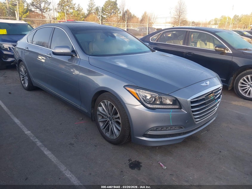 2016 Hyundai Genesis VIN KMHGN4JE2GU106465 IAAI salvage auction — FRONT & REAR, Salvage Title, sold $3,500 on 2026-07-13 (photo 1)