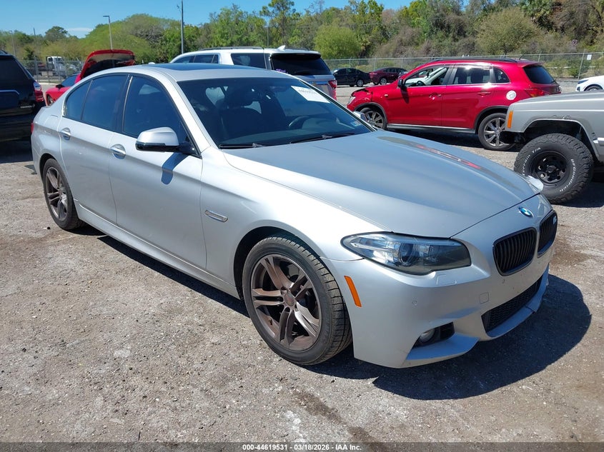 2015 BMW 5er VIN WBA5A5C56FD523190 IAAI salvage auction — LEFT FRONT, Salvage Title, sold $3,225 on 2026-07-16 (photo 1)