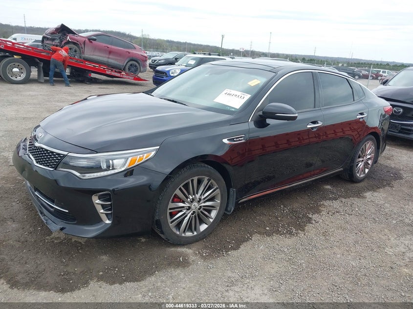 2016 Kia Optima VIN 5XXGV4L21GG094256 IAAI salvage auction — FRONT END, Clear (Oklahoma), sold $900 on 2026-07-14 (photo 2)