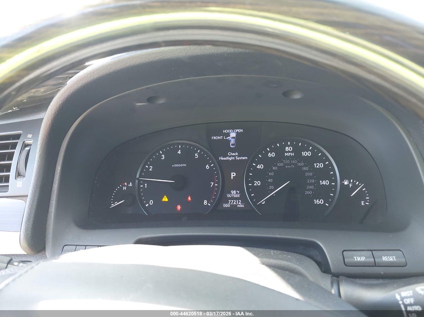 2013 Lexus Ls VIN JTHBL5EF5D5123505 IAAI salvage auction — LEFT FRONT, Salvage Title, sold $7,000 on 2026-08-14 (photo 7)