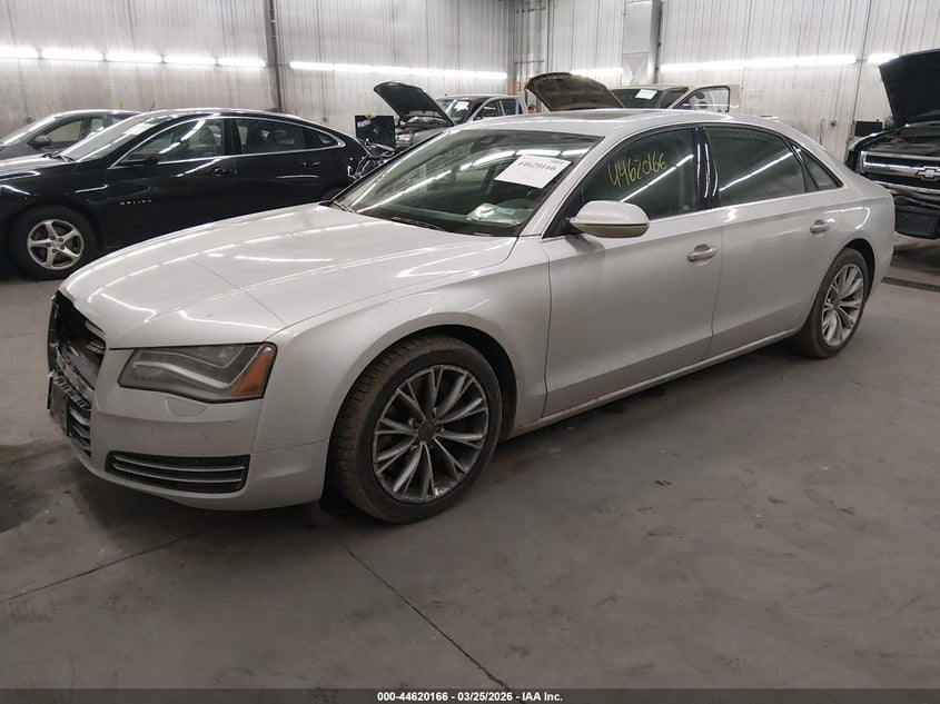 2012 Audi A8 VIN WAURVAFD3CN010907 IAAI salvage auction — FRONT END, Wait Title, sold $1,350 on 2026-07-28 (photo 2)
