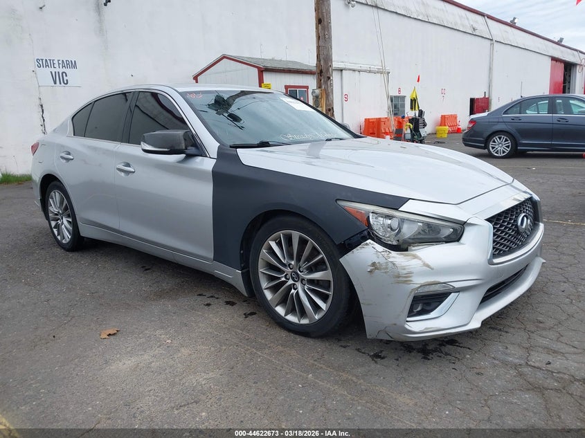 2018 Infiniti Q50 VIN JN1EV7AR2JM431983 IAAI salvage auction — FRONT END, Salvage (Colorado), sold $2,250 on 2026-07-09 (photo 1)
