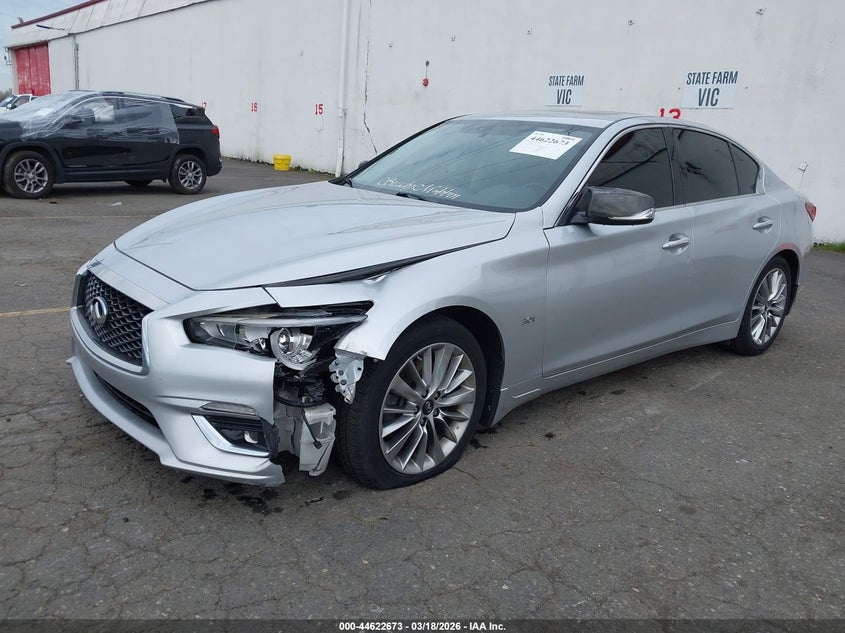 2018 Infiniti Q50 VIN JN1EV7AR2JM431983 IAAI salvage auction — FRONT END, Salvage (Colorado), sold $2,250 on 2026-07-09 (photo 2)
