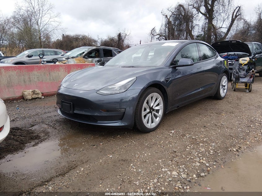 2022 Tesla Model 3 VIN 5YJ3E1EB4NF246654 IAAI salvage auction — SIDE, Salvage Title, sold $17,325 on 2026-07-16 (photo 2)