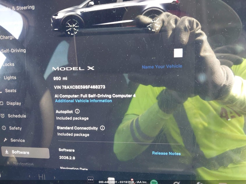 2025 Tesla Model x VIN 7SAXCBE59SF468273 IAAI salvage auction — RIGHT REAR, Salvage Title, sold $35,250 on 2026-07-29 (photo 7)