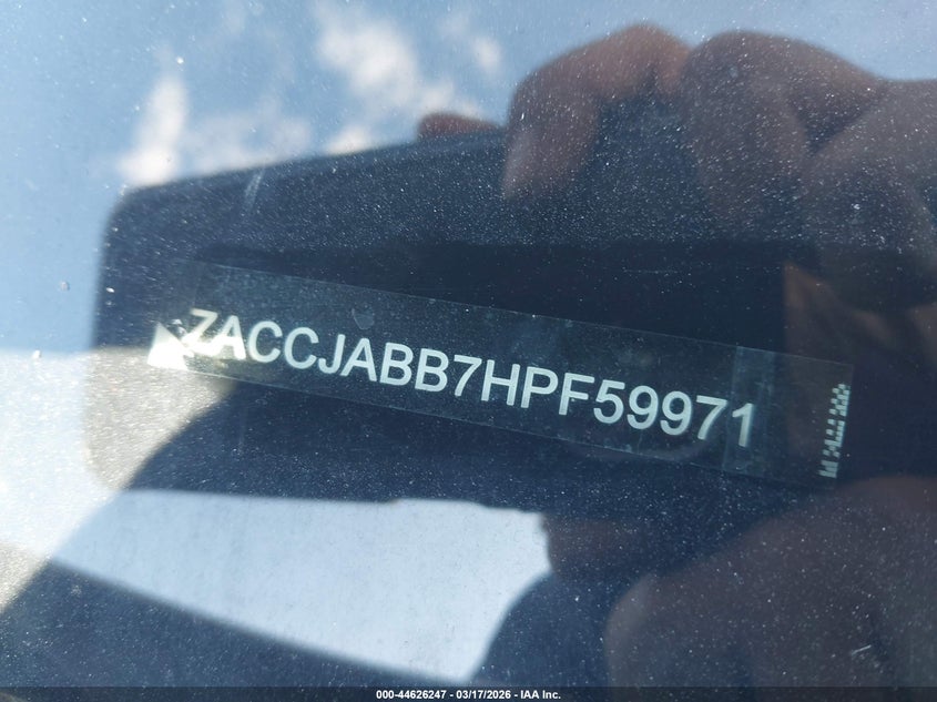 2017 Jeep Renegade VIN ZACCJABB7HPF59971 IAAI salvage auction — FRONT & REAR, Salvage Title, sold $1,900 on 2026-07-08 (photo 9)