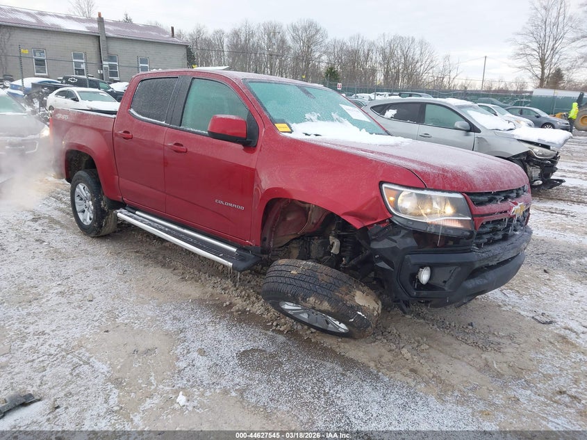 2021 Chevrolet Colorado VIN 1GCGTCEN9M1147185 IAAI salvage auction — FRONT END, Salvage Title, sold $10,200 on 2026-07-29 (photo 1)