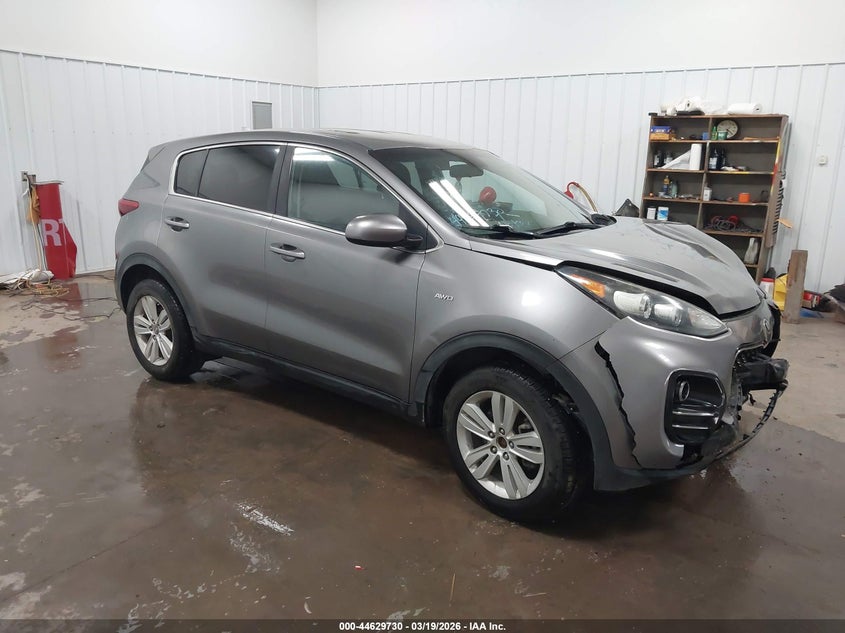 2018 Kia Sportage VIN KNDPMCAC0J7445408 IAAI salvage auction — FRONT END, Regular (South Dakota), sold $1,600 on 2026-07-07 (photo 1)