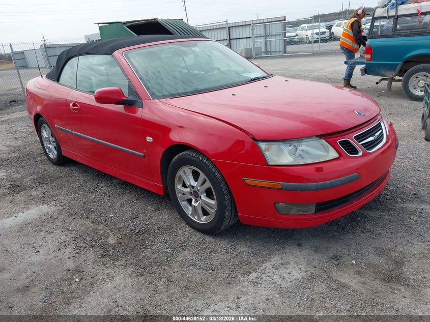2006 Saab 9-3 VIN YS3FD79Y066103935 IAAI salvage auction — ENGINE DAMAGE, Clear (Oklahoma), sold $500 on 2026-08-11 (photo 1)