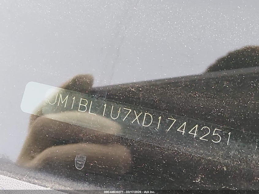 2013 Mazda 3 VIN JM1BL1U7XD1744251 IAAI salvage auction — FRONT END, Salvage Title, sold $300 on 2026-07-07 (photo 9)