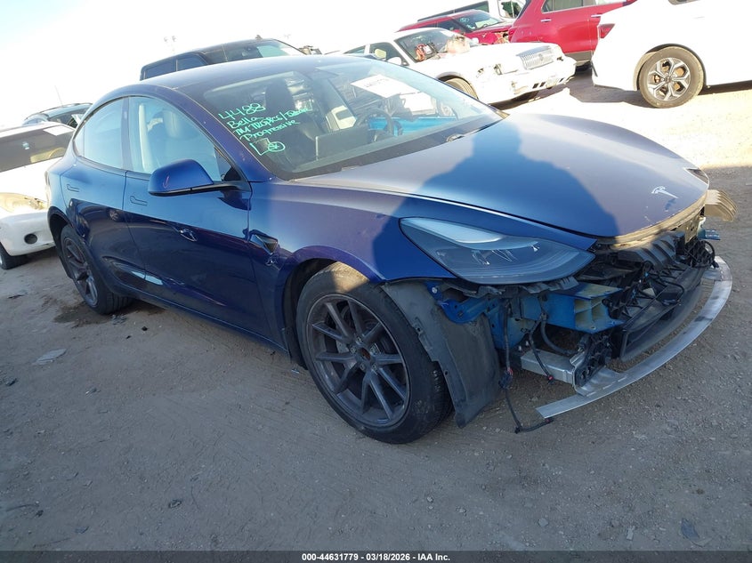 2021 Tesla Model 3 VIN 5YJ3E1EA2MF057670 IAAI salvage auction — FRONT END, Original (Texas), sold $6,175 on 2026-07-09 (photo 1)