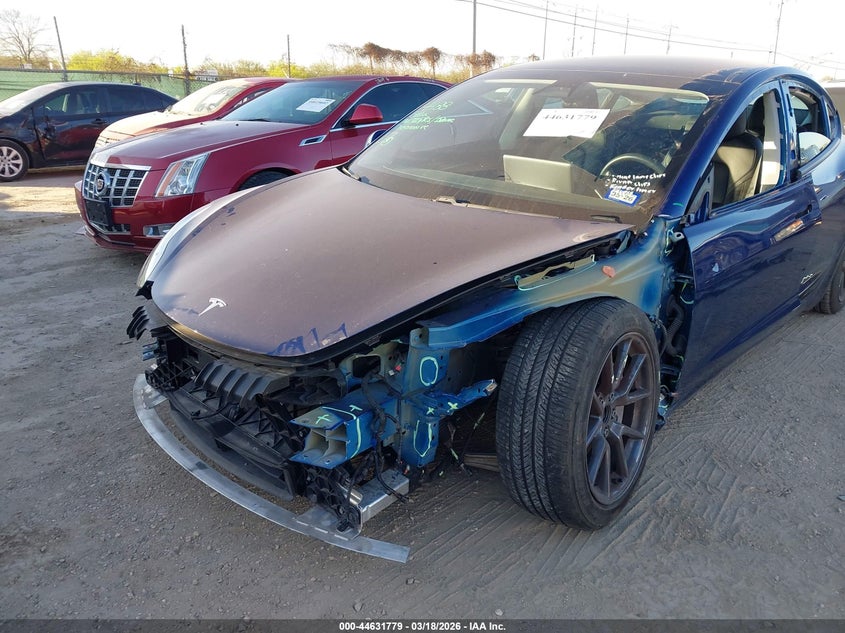 2021 Tesla Model 3 VIN 5YJ3E1EA2MF057670 IAAI salvage auction — FRONT END, Original (Texas), sold $6,175 on 2026-07-09 (photo 6)