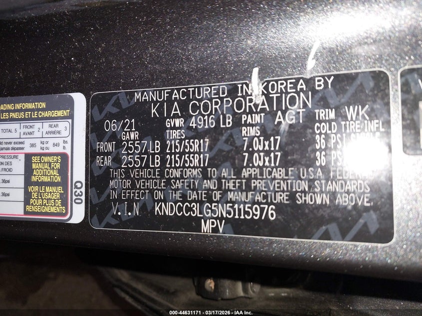 2022 Kia Niro VIN KNDCC3LG5N5115976 IAAI salvage auction — FRONT & REAR, Salvage (Oregon), sold $4,075 on 2026-07-09 (photo 9)